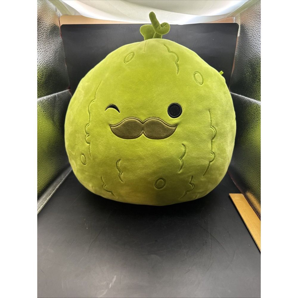 Squishmallows Original 12-Inch Charles Mr. Pickle with Mustache Medium Plush